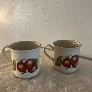 Staffordshire "Autumn Fayre" 3-5/8" Coffee/Tea Mugs (2)